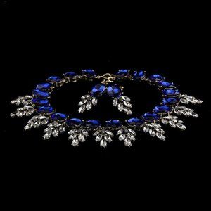 LA Fatima Women Blue Necklace& Earring Set Jewelry